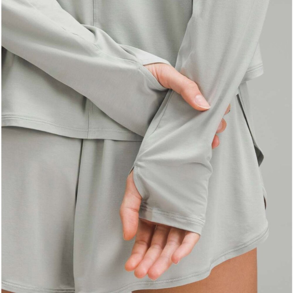 Lululemon Modal Relaxed-Fit Lounge Long-Sleeve Shirt Jade Grey - Picture 2 of 7